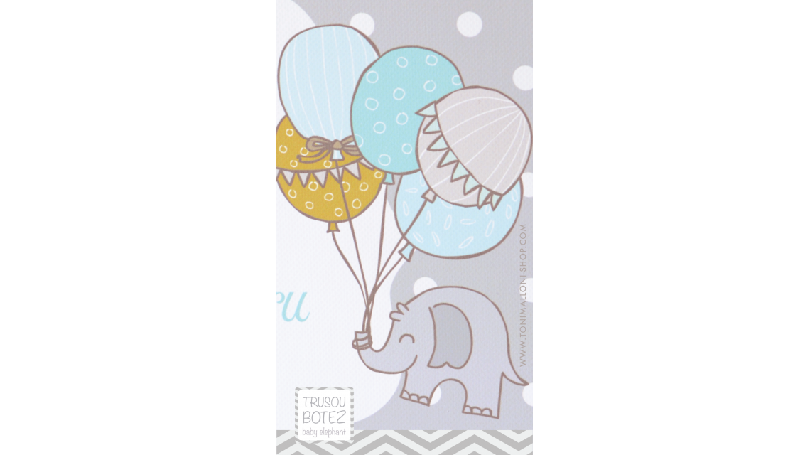 Trusou botez cu elefantei si baloane de aer cald, Grey Baby Elephant  1
